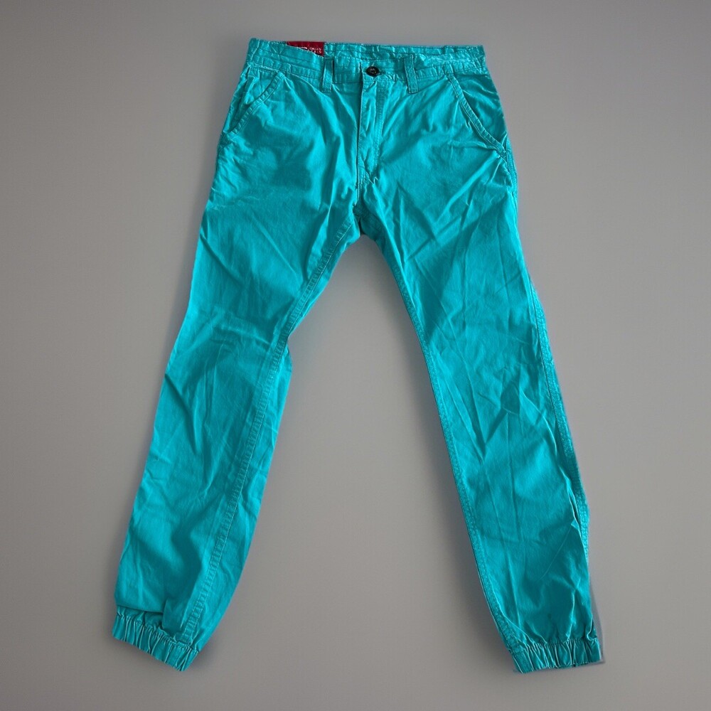 Jordan Craig Sign Straight Pants Joggers 30/30 Teal Blue Bright Golf Trousers